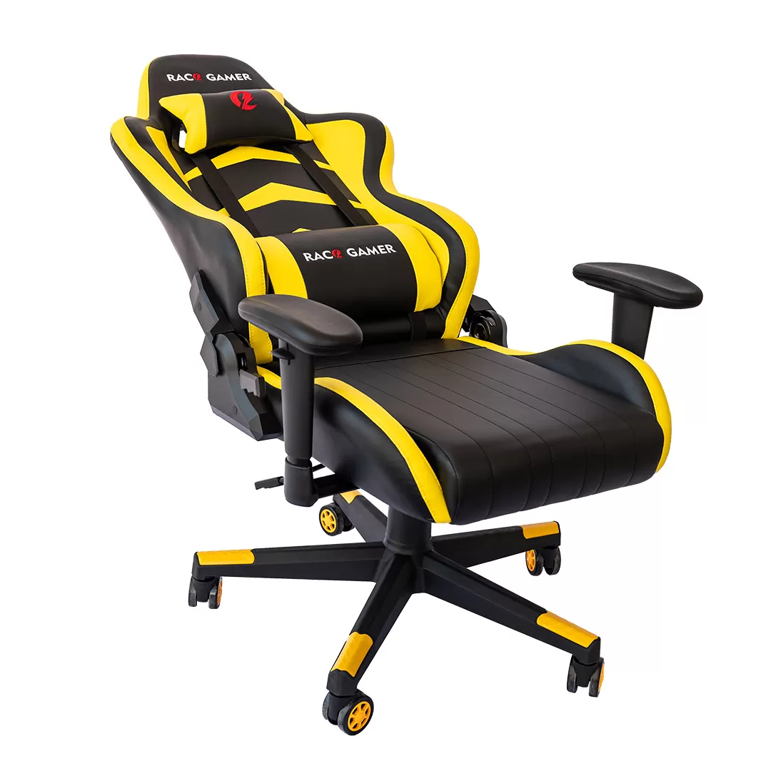 Cadeira PC Gamer Racer Profissional - Preto / Amarelo. A melhor cadeira PC Gamer. Qualidade excepcional!