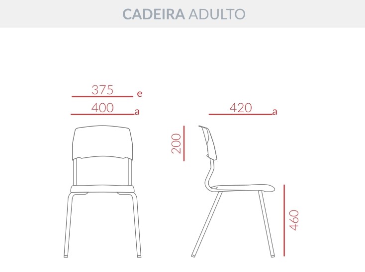 Cadeira Escolar Eloplax Adulto