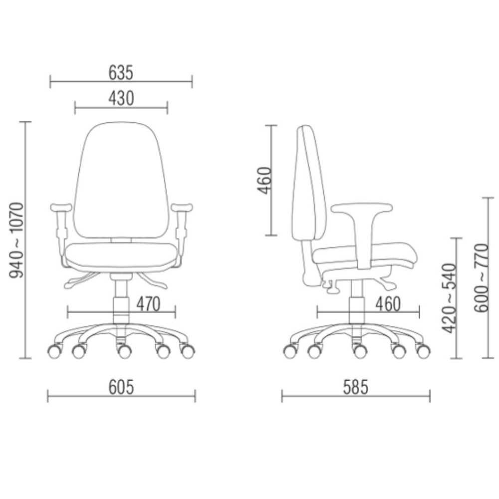 Cadeira para Escritório Ergonômica SKY Presidente I Com braços - Back System Evolution | Certificada Abnt