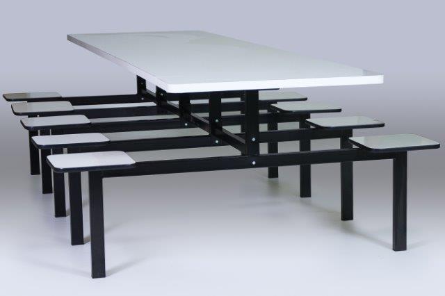 Mesa Para Refeitório Industrial 4 Lugares - Mdf 30 Mm Fórmica | Barra Alta