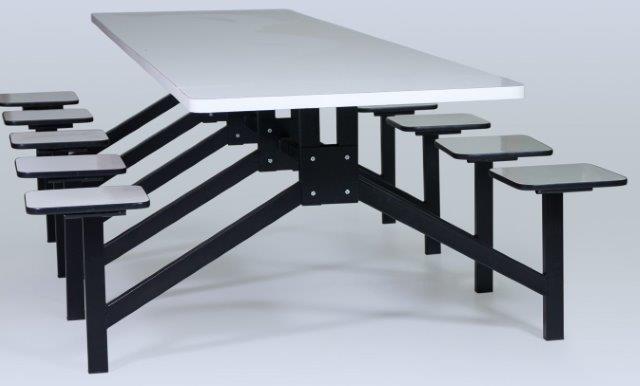 Mesa para Refeitório Industrial - 6 Lugares - Mdf 30 mm | Fórmica - Barra W